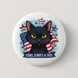 Stars, Stripes & Sass – Patriotic Cat Button