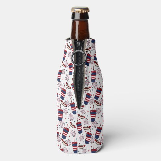 Stars, Stripes & Sizzle – Een patriottisch feest Flesjeskoeler (Fles Achterkant)