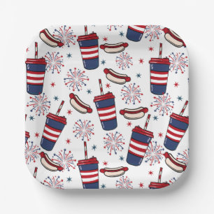 Stars, Stripes & Sizzle – Een patriottisch feest Papieren Bordje