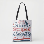 Stars, Stripes & Sparkle – Patriottisch 4th of Jul Tote Bag (Voorkant)