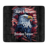 Stars & Stripes USA Vlag Kale Arend & Rozen Snijplank (Voorkant)