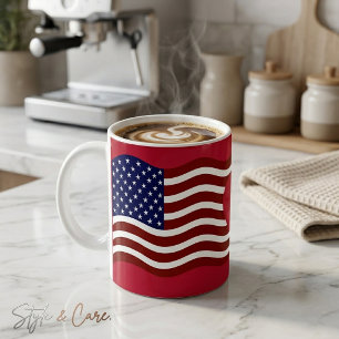Stars & Stripes USA-vlagmok – Combo-drinkgerei Koffiemok