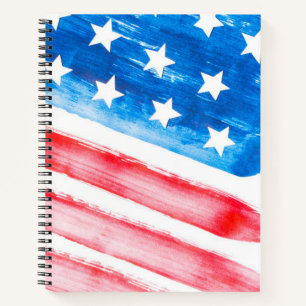 Stars Stripes van de Amerikaanse Waterverf van de  Notitieboek