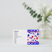 STARS & STRIPES VISITEKAARTJES RED, WHITE & BLUE (Staand voorkant)