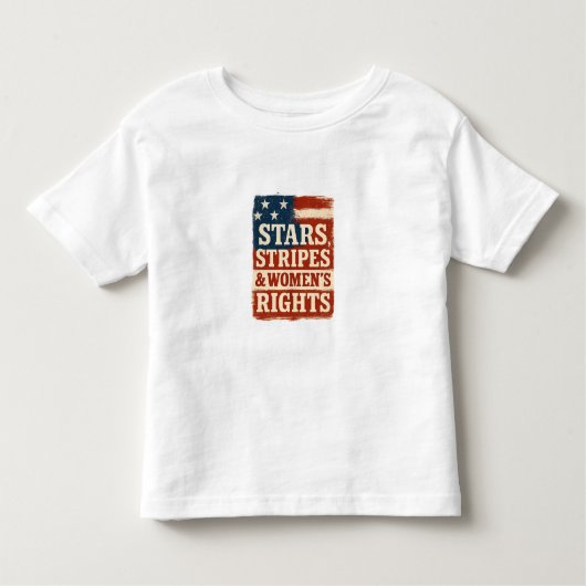 Stars, Stripes & Vrouwenrechten Distressed Flag Kinder Shirts (Voorkant)
