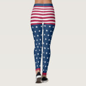 Stars & Stripes White Red Blue Leggings (Achterkant)
