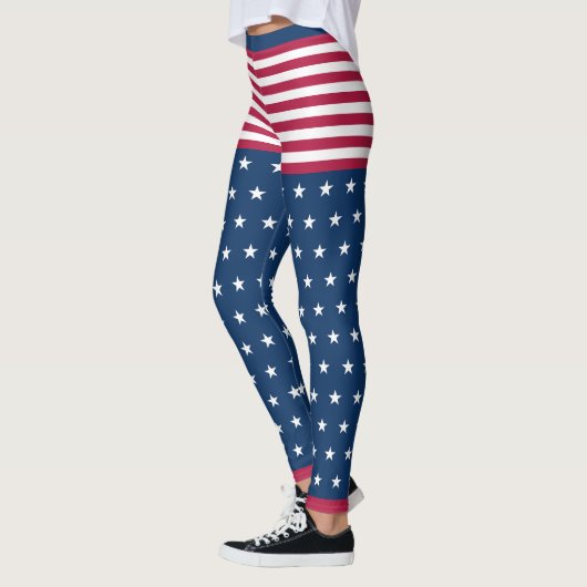 Stars & Stripes White Red Blue Leggings (Links)