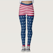Stars & Stripes White Red Blue Leggings (Voorkant)