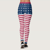 Stars & Stripes White Red Blue USA Patriotic Flag Leggings (Achterkant)