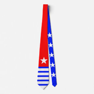 Stars & Stripes wit blauw + je achtergrond & ideeë Stropdas