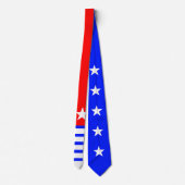 Stars & Stripes wit blauw + je achtergrond & ideeë Stropdas (Achterkant)