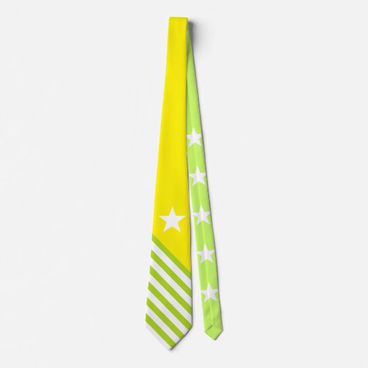 Stars & Stripes wit groen + je achtergrond & ideeë Stropdas (Voorkant)