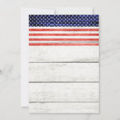 Stars & Stripes Witte Rustieke Houten Patriottisch Kaart (Achterkant)
