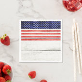 Stars & Stripes Witte Rustieke Houten Patriottisch Servetten (Insitu)