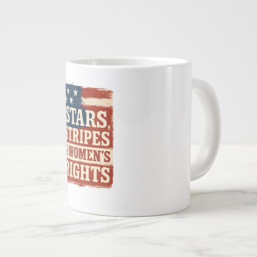 Stars, Stripes & Women’s Rights Distressed Flag Grote Koffiekop (Voorkant rechts)