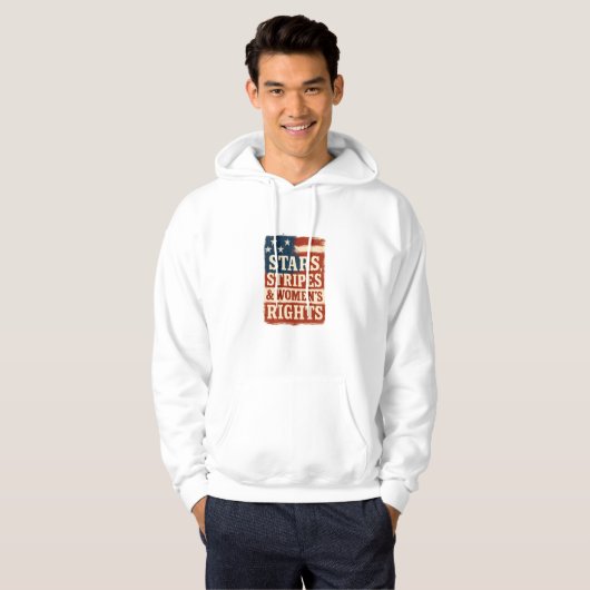 Stars, Stripes & Women’s Rights Distressed Flag Hoodie (Voorkant volledig)
