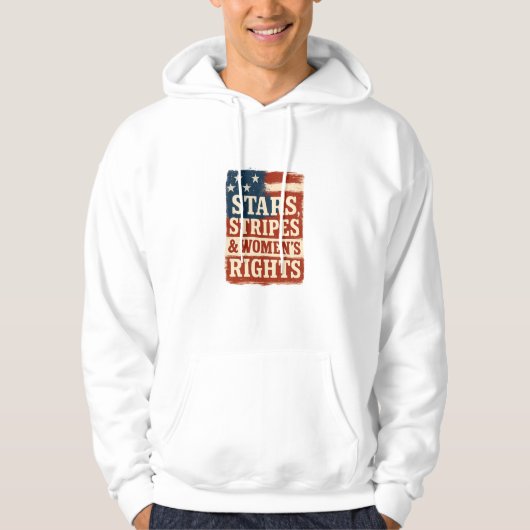Stars, Stripes & Women’s Rights Distressed Flag Hoodie (Voorkant)