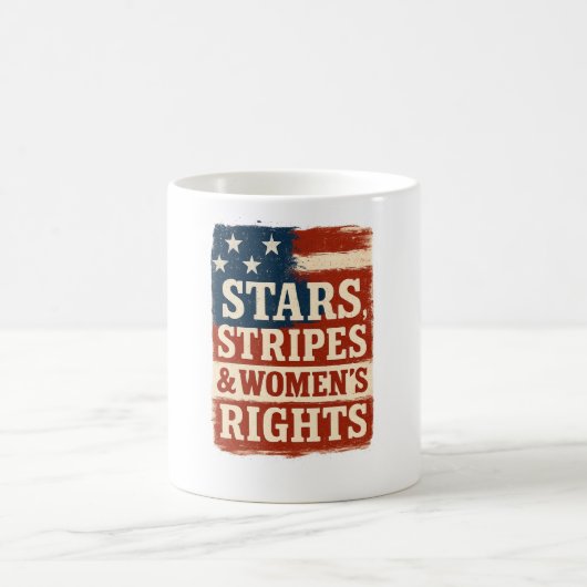 Stars, Stripes & Women’s Rights Distressed Flag Koffiemok (Center)