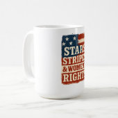 Stars, Stripes & Women’s Rights Distressed Flag Koffiemok (Voorkant links)