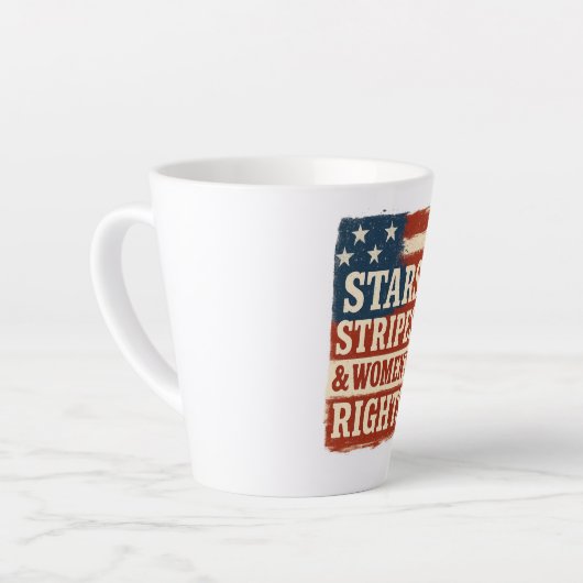 Stars, Stripes & Women’s Rights Distressed Flag Latte Mok (Linkerhoek)