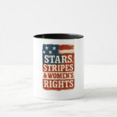 Stars, Stripes & Women’s Rights Distressed Flag Mok (Midden)