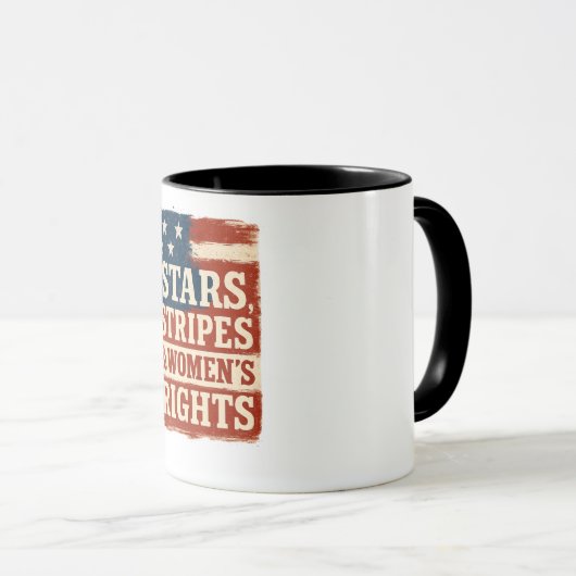 Stars, Stripes & Women’s Rights Distressed Flag Mok (Voorkant rechts)