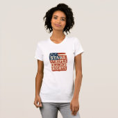 Stars, Stripes & Women’s Rights Distressed Flag T-shirt (Voorkant volledig)