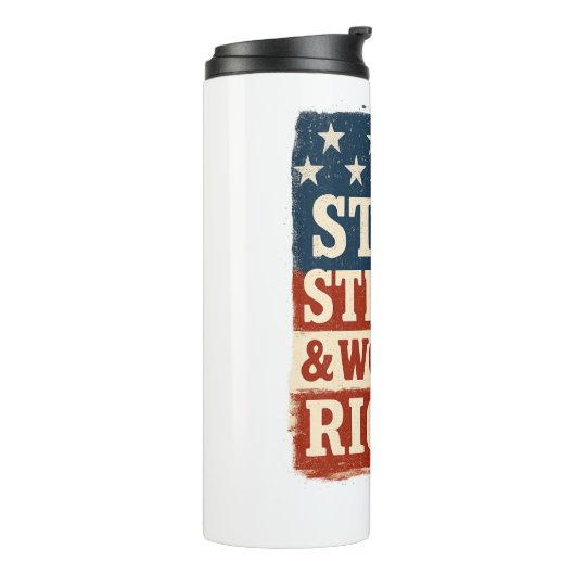 Stars, Stripes & Women’s Rights Distressed Flag Thermosbeker (Gedraaid links)