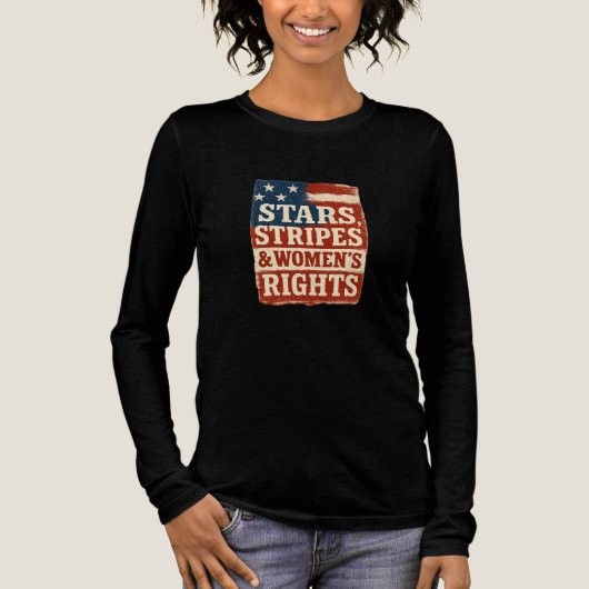 Stars, Stripes & Women’s Rights Distressed Flag Tri-Blend Shirt (Voorkant)