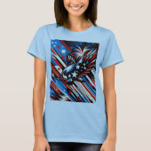 Stars & Stripes zweven de Amerikaanse adelaar T-shirt (Voorkant)