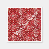 Stars & Swirls Red en White - gepersonaliseerd Nap Servet (Voorkant)