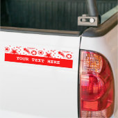 Stars Tattoos rood + jouw ideeën Bumpersticker (Op Truck)