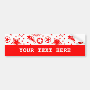 Stars Tattoos rood + jouw ideeën Bumpersticker