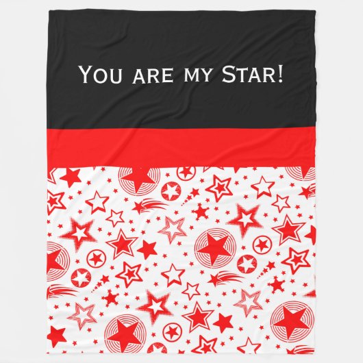 Stars Tattoos rood + jouw ideeën Fleece Deken (Voorkant)