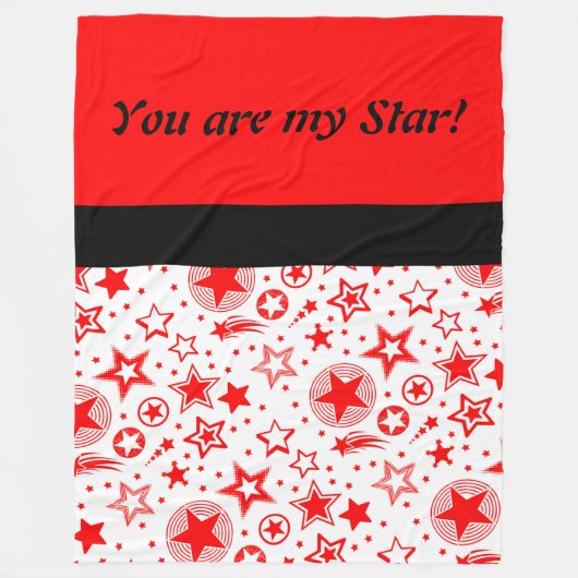 Stars Tattoos rood + jouw ideeën Fleece Deken (Voorkant)