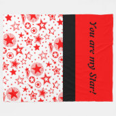 Stars Tattoos rood + jouw ideeën Fleece Deken (Voorkant (Horizontaal))