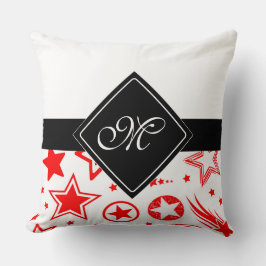 Stars Tattoos rood + jouw ideeën Kussen