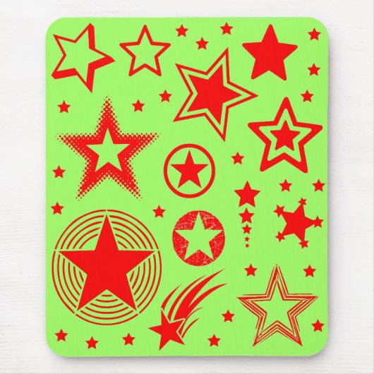 Stars Tattoos rood + jouw ideeën Muismat (Voorkant)