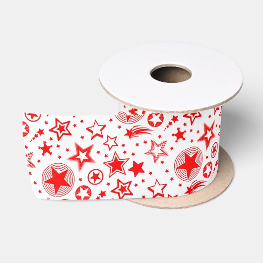 Stars Tattoos rood + jouw ideeën Satijnen Lint (Spoel)