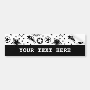 Stars Tattoos zwart + jouw ideeën Bumpersticker