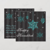 Stars van David Hanukkah-uitnodigingskaart Kaart (Voorkant / Achterkant)