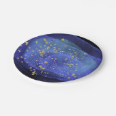 Stars van de abstracte Waterverf Cobalt Blue Navy  Papieren Bordje (Gekanteld)