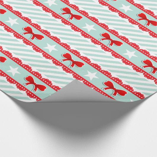 Stars van de rode robogen van de luis gestreept ke cadeaupapier (Hoek)