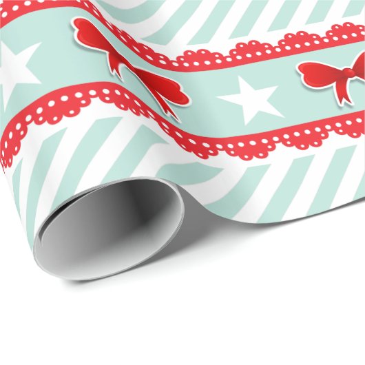 Stars van de rode robogen van de luis gestreept ke cadeaupapier (Rol Hoek)
