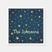 Stars-veld op diep middernacht Blue Sky Servet (Voorkant)