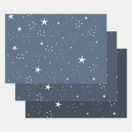 Stars Verpakking papierset van 3 Inpakpapier Vel (Set)