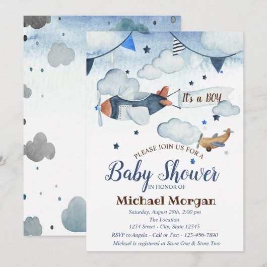 Stars voor de Waterverf van de luchtkoek, wolken,  Kaart (Voorkant / Achterkant)