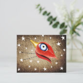 Stars Winter Bird Briefkaart (Staand voorkant)