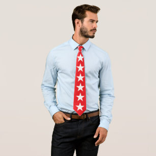 Stars Wit Rood & Middenblauw Minimalistisch Modern Stropdas