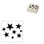 Stars Wood Art Stamp Rubberstempel (Gestempeld)